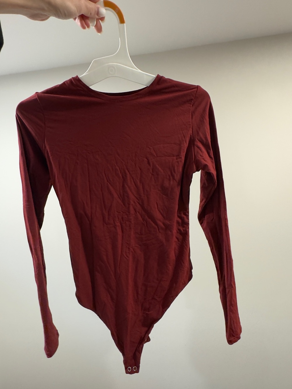 Auden Long Sleeve Burgundy Bodysuit